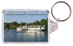 Thames Ditton - River Thames - Double Sided Large Keyring Key Fob Chain Ring 24E2