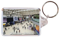Waterloo Station - London - Double Sided Large Keyring Key Fob Chain Ring 24E1