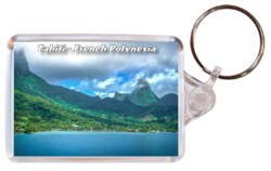 Tahiti - French Polynesia - Double Sided Large Keyring 24FP1