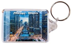 Chicago - Illinois - USA - Double Sided Large Keyring 20US8