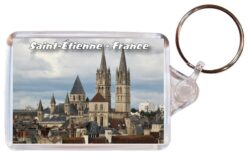 Saint Etienne - France - Double Sided Large Keyring 24F1