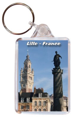 Lille - France - Double Sided Large Keyring 24F1