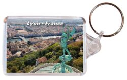 Lyon - France - Double Sided Large Keyring 24F1