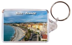 Nice - France - Double Sided Large Keyring 24F1