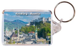 Salzburg- Austria - Double Sided Large Keyring Key Fob Chain Ring 24A5