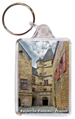 Sarlat-la-Caneda - France - Double Sided Large Keyring 24F1