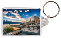 Seattle - USA - Double Sided Large Keyring 20US3