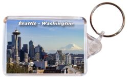 Seattle - Washington - USA - Double Sided Large Keyring 20US5