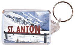 Saint/St. Anton - Austria - Double Sided Large Keyring Key Fob Chain Ring 24A1