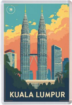 Kuala Lumpur - Malaysia - Artistic Jumbo Fridge Magnet 25M1
