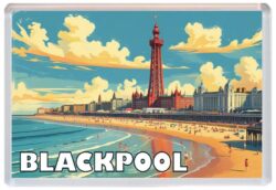 Blackpool - Lancashire - Artistic Jumbo Fridge Magnet 25E1