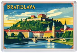 Bratislava - Slovakia - Artistic Jumbo Fridge Magnet 25A1