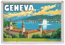 Geneva - Switzerland - Artistic Jumbo Fridge Magnet 25S1