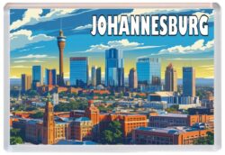 Johannesburg - South Africa - Artistic Jumbo Fridge Magnet 23SA1