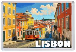 Lisbon - Portugal - Artistic Jumbo Fridge Magnet 25P1