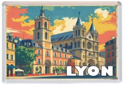 Lyon - France - Artistic Jumbo Fridge Magnet 25F1