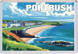 Portrush - Northern Ireland - Artistic Jumbo Fridge Magnet 25NI1