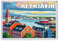 Reykjavik - Iceland - Artistic Jumbo Fridge Magnet 25I1