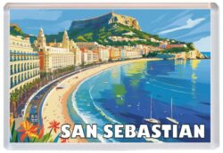 San Sebastian - Spain - Artistic Jumbo Fridge Magnet 25S1