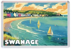 Swanage - Dorset - Artistic Jumbo Fridge Magnet 25E1