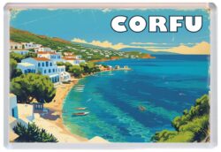 Corfu - Greece - Artistic Jumbo Fridge Magnet 25G1