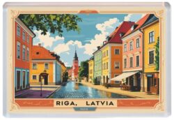 Riga - Latvia - Artistic Jumbo Fridge Magnet 25L1