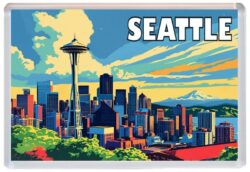 Seattle - Washington - Artistic Jumbo Fridge Magnet 25US1