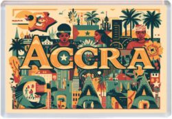 Accra - Ghana - Africa - Artistic Jumbo Fridge Magnet 25G1
