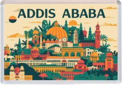 Addis Ababa - Ethiopia - Africa - Artistic Jumbo Fridge Magnet 25A1