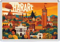 Harare - Zimbabwe - Artistic Jumbo Fridge Magnet 25Z1
