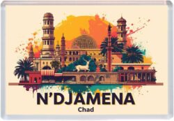 N'Djamena - Chad - Africa - Artistic Jumbo Fridge Magnet 25A1