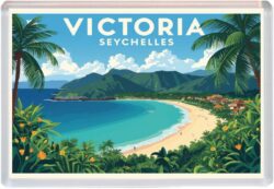 Victoria - Seychelles - Africa - Artistic Jumbo Fridge Magnet 25A1