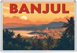 Banjul - Gambia - Africa - Artistic Jumbo Fridge Magnet 25A1