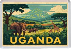 Uganda - Africa - Jumbo Fridge Magnet 25A1