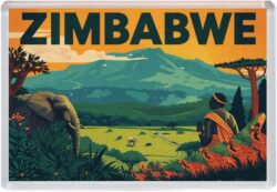 Zimbabwe - Artistic Jumbo Fridge Magnet 25Z1