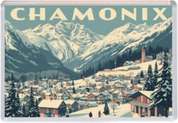 Chamonix - France - Artistic Jumbo Fridge Magnet 25F1