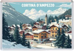 Cortina d'Ampezzo - Italy - Artistic Jumbo Fridge Magnet 25I1