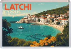 Latchi - Cyprus - Artistic Jumbo Fridge Magnet 25C1