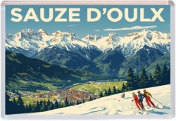 Sauze d'Oulx - Italy - Artistic Jumbo Fridge Magnet 25I1