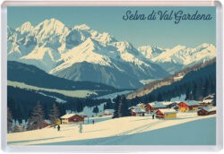 Selva di Val Gardena - Italy - Artistic Jumbo Fridge Magnet 25I1