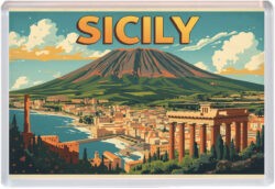 Sicily - Italy - Artistic Jumbo Fridge Magnet 25I1