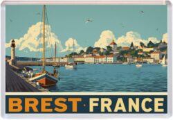 Brest - France - Artistic Jumbo Fridge Magnet 25F1