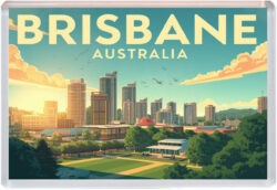 Brisbane - Australia - Artistic Jumbo Fridge Magnet 25A1