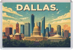Dallas - USA - Artistic Jumbo Fridge Magnet 25US1