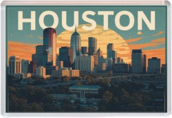 Houston - USA - Artistic Jumbo Fridge Magnet 25US1