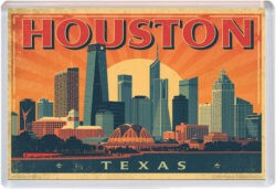 Houston - USA - Artistic Jumbo Fridge Magnet 25US2