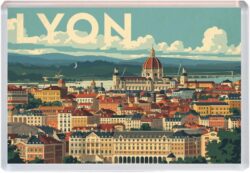 Lyon - France - Artistic Jumbo Fridge Magnet 25F1