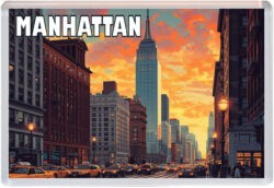 Manhattan - USA - Artistic Jumbo Fridge Magnet 25US1