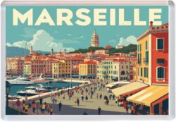 Marseille - France - Artistic Jumbo Fridge Magnet 25F1