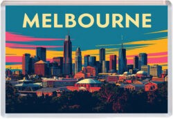 Melbourne - Australia - Artistic Jumbo Fridge Magnet 25A1